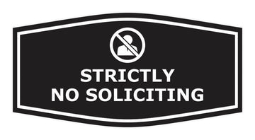 Fancy Strictly No Soliciting Wall or Door Sign